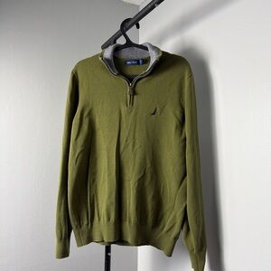 Nautica Men's Green Zip-Up Sweater